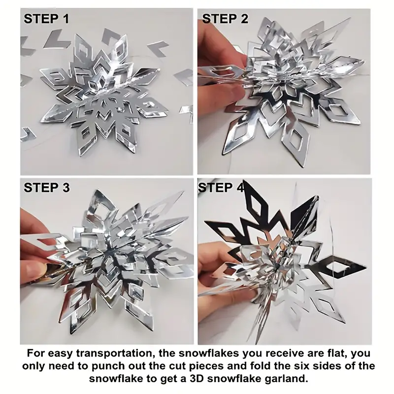 Diy Winter Christmas Hanging Snowflake Decorations 3d - Temu