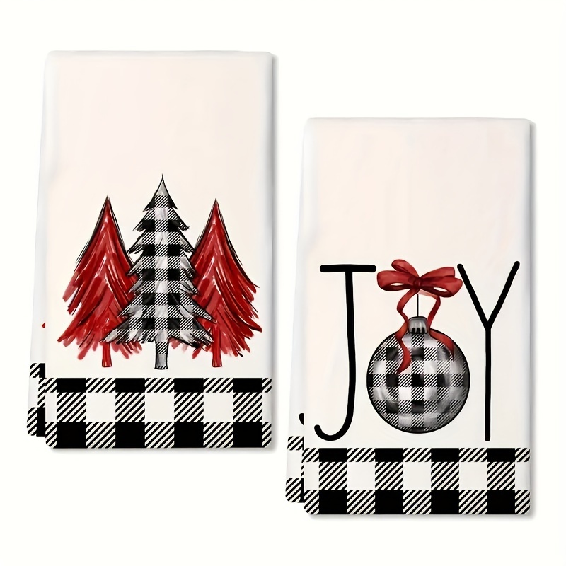 Christmas Hand Towels Plaid Snowflake Snowman Printed Towel - Temu
