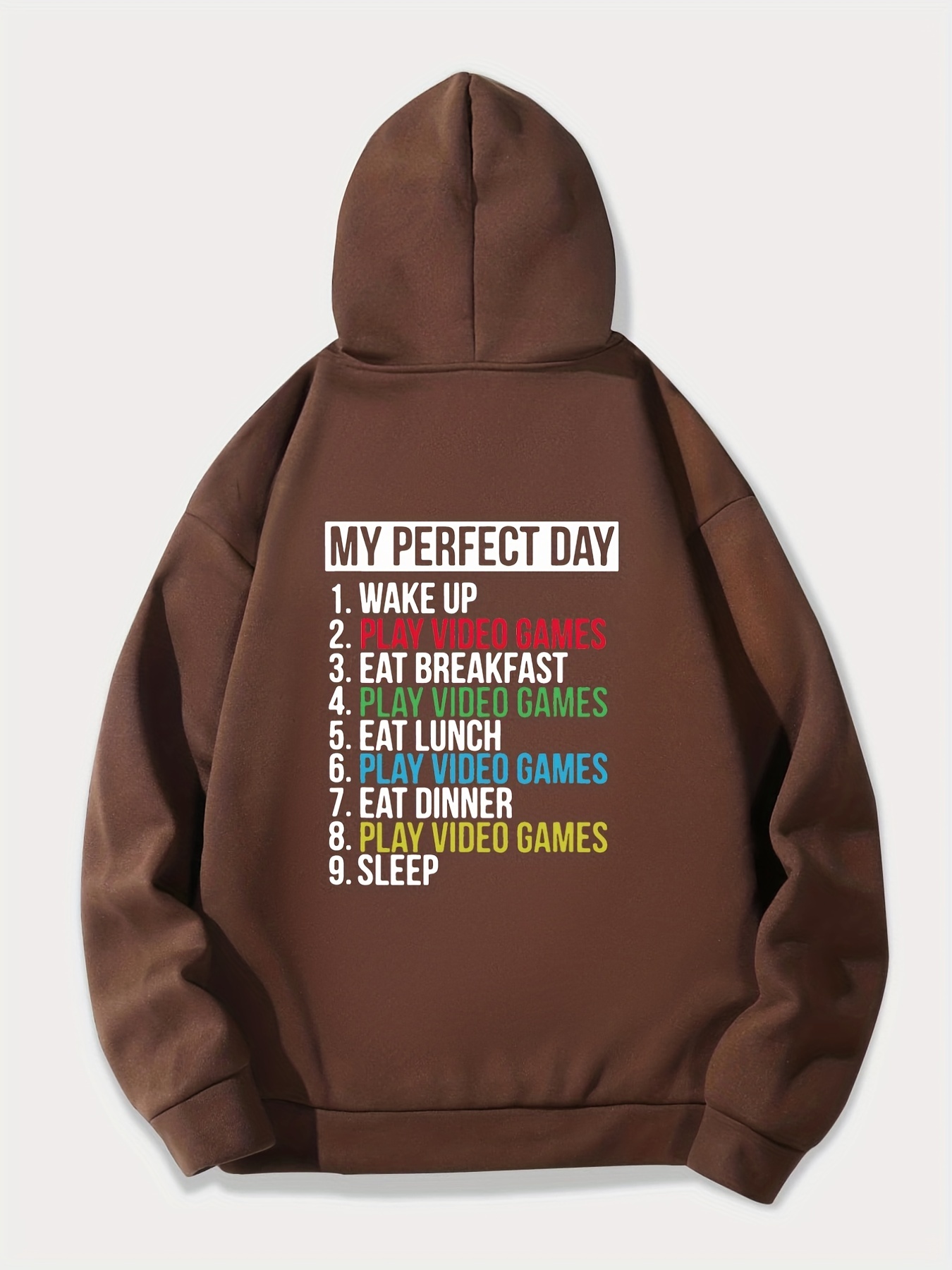 Funny My Perfect Day Print Hoodie, Cool Hoodies For Men, Men's Casual  Graphic Design Pullover Hooded Sweatshirt With Kangaroo Pocket Streetwear  For Winter Fall, As Gifts