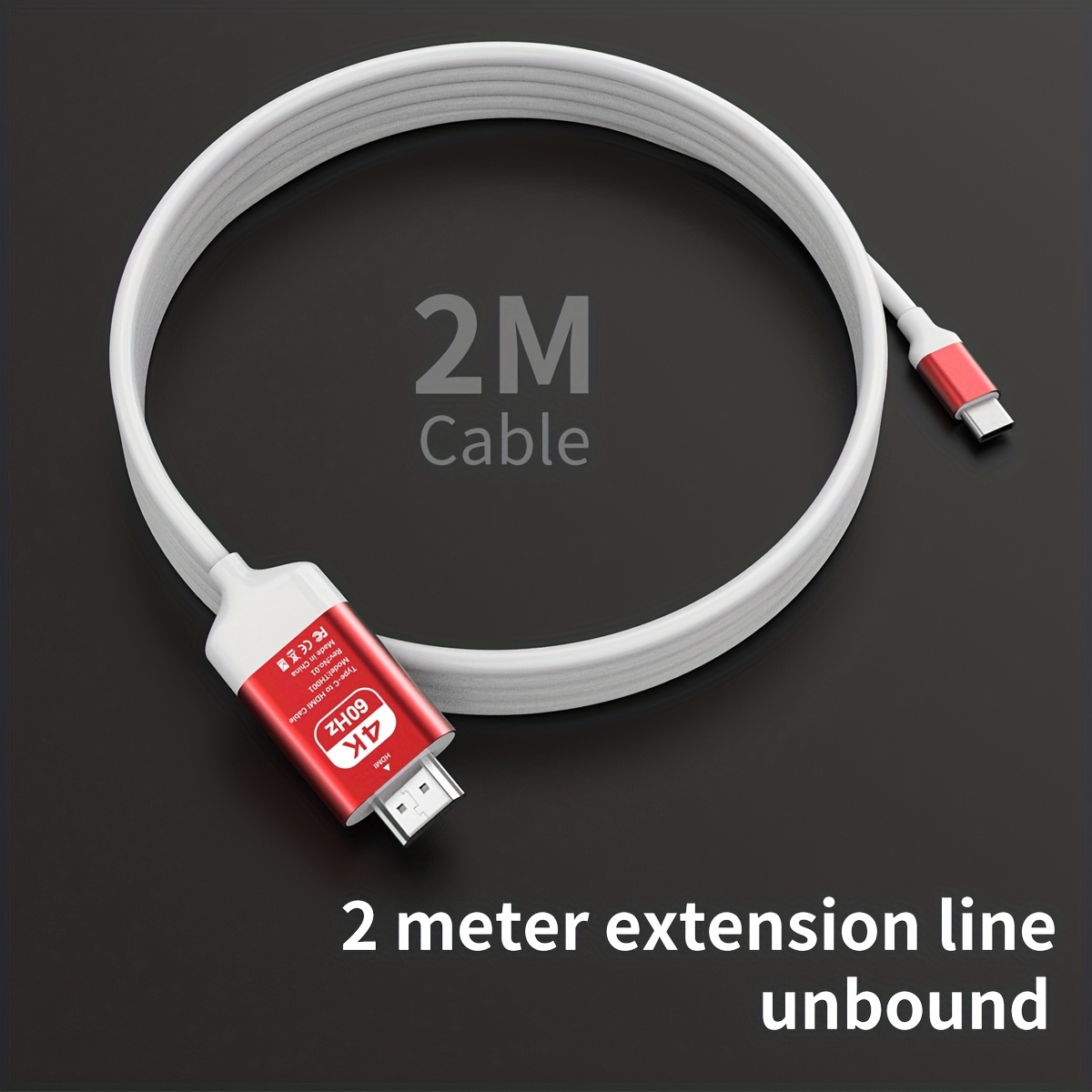 HDMI to USB C Cable, 4K@30Hz USB C to HDMI 4K Cable, Aluminum