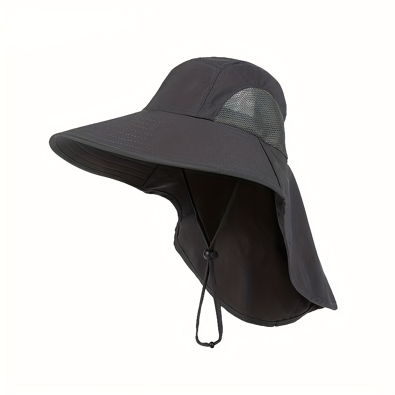 1pc Wide Brim Breathable Sun Protection Bucket Hat, Fishing Hat for Fishing, Hiking, Camping, Outdoor Accessories,Temu