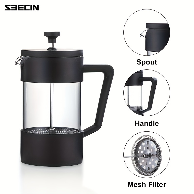 French Press Coffee Maker Clear French Coffee Press Heat Resistant Portable  French Coffee Press For Camping Travel Coffee Pot Household Tea Maker  Filter Pot Kitchen Tools - Temu
