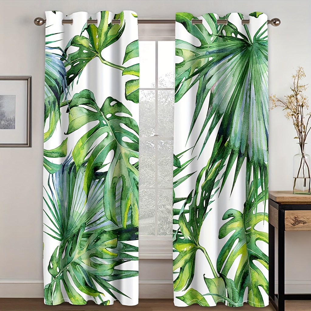 Tropical Rainforest Shower Curtain Green Leaves Plants Trees - Temu