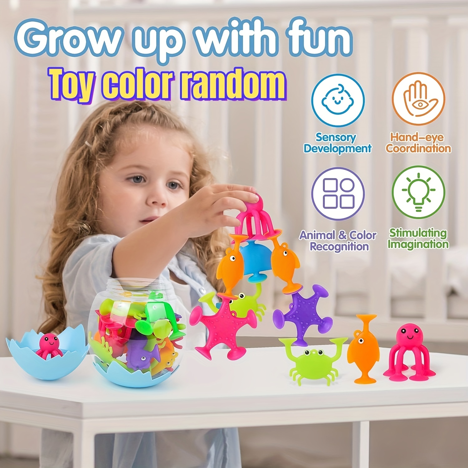  (24pcs) Toddlers Suction Bath Toys ,No Mold No Hole