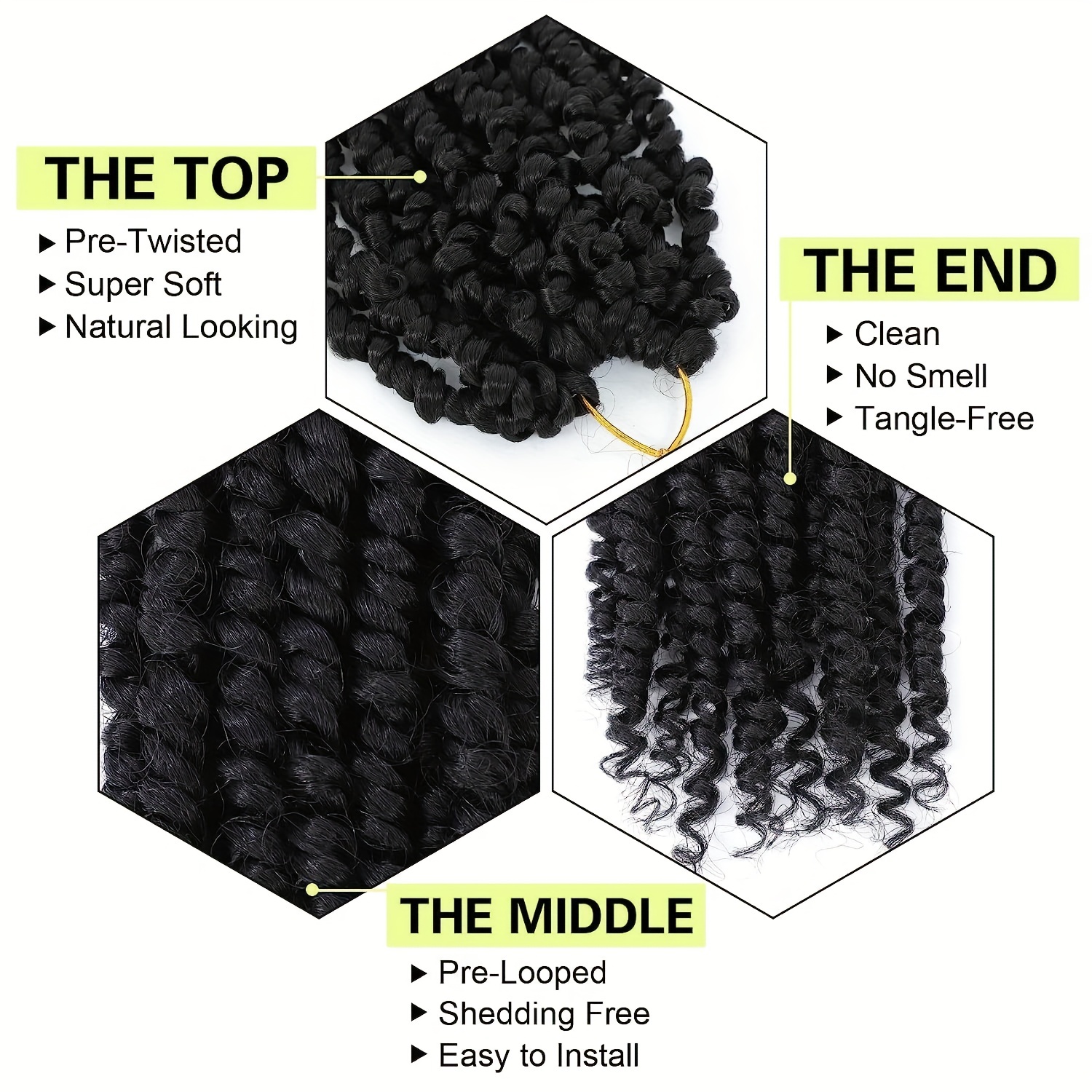 Leeven 22 Inch 8 packs Pre-twisted Passion Twist Crochet Hair 12 Roots/pack  Pre-looped Crochet Braids Hair for Passion Twist Braiding Hair Natural  Black Twists Hair : : Beauty & Personal Care