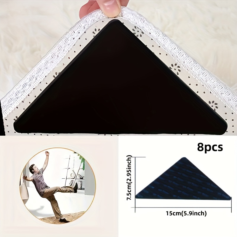 16/8PCS Carpet Non-slip Sticker Reusable Washable Anti Curling