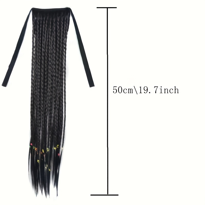 Box Braids Ponytail With Ribbon Tie Extensions Natural Look
