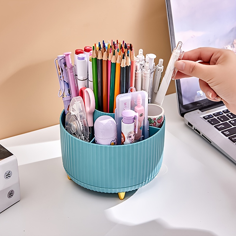 360° Rotating Pen Holder: Large Capacity Pencil Storage Box - Temu