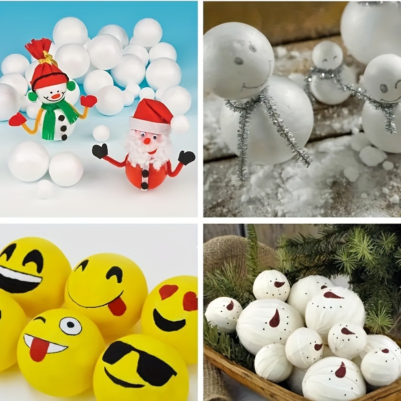  LOMIMOS 40 bolas de espuma de 3 pulgadas, bolas blancas de  espuma de poliestireno para manualidades y manualidades, manualidades,  decoración de proyectos escolares, suministros de fiesta de Pascua, Navidad  : Arte