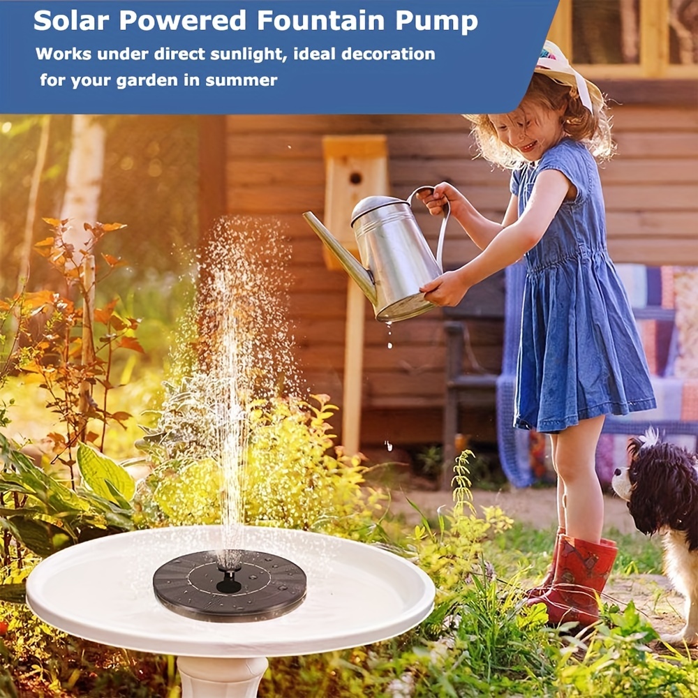 Comprar Mini fuente solar de 1,5 W, kit de bomba de agua, fuente en  cascada, decoración de jardín para baños de pájaros, estanques, jardines,  piscinas, peceras, patios