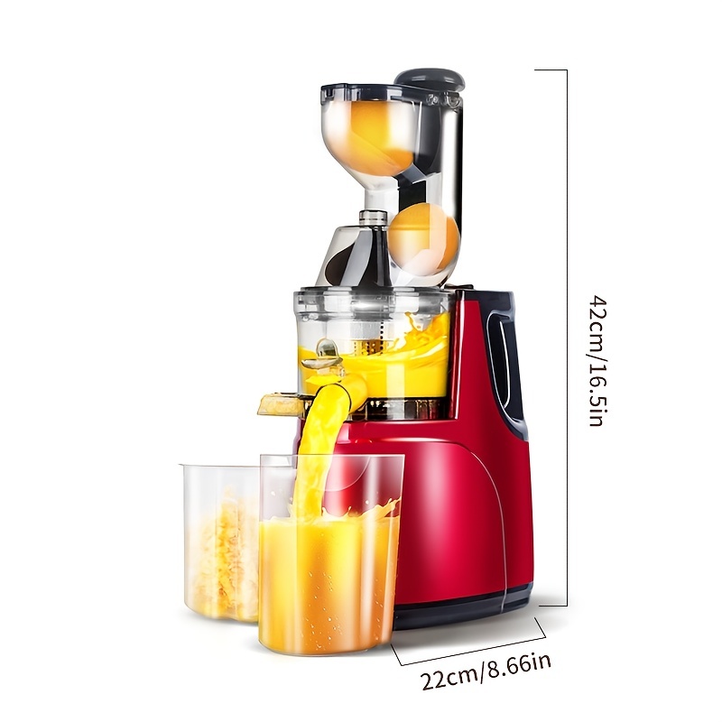 1pc slow masticating juicer cold press juice extractor apple orange citrus juicer machine with wide chute quiet motor for fruit vegetables details 6