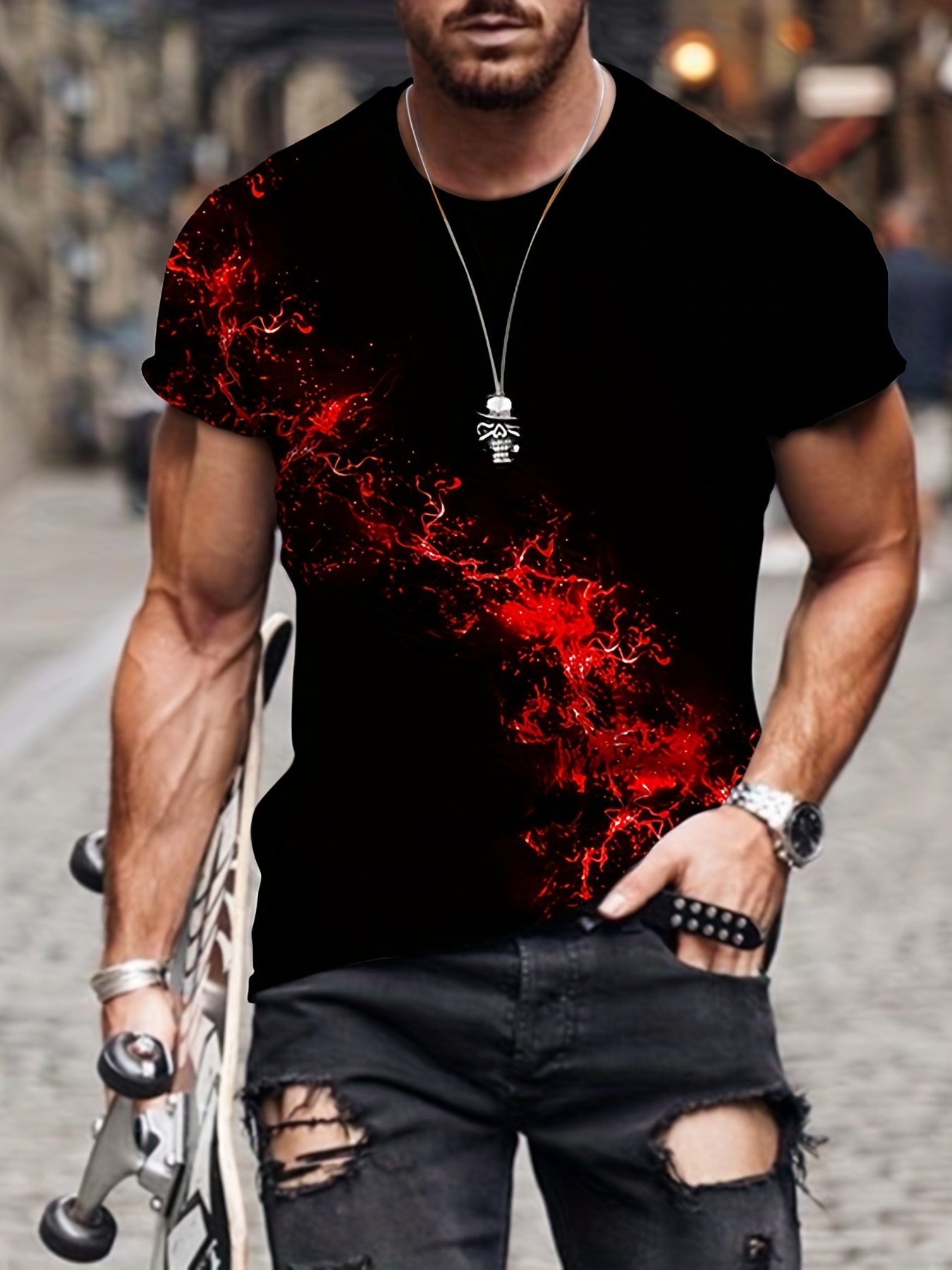 Red flame hot sale shirts mens