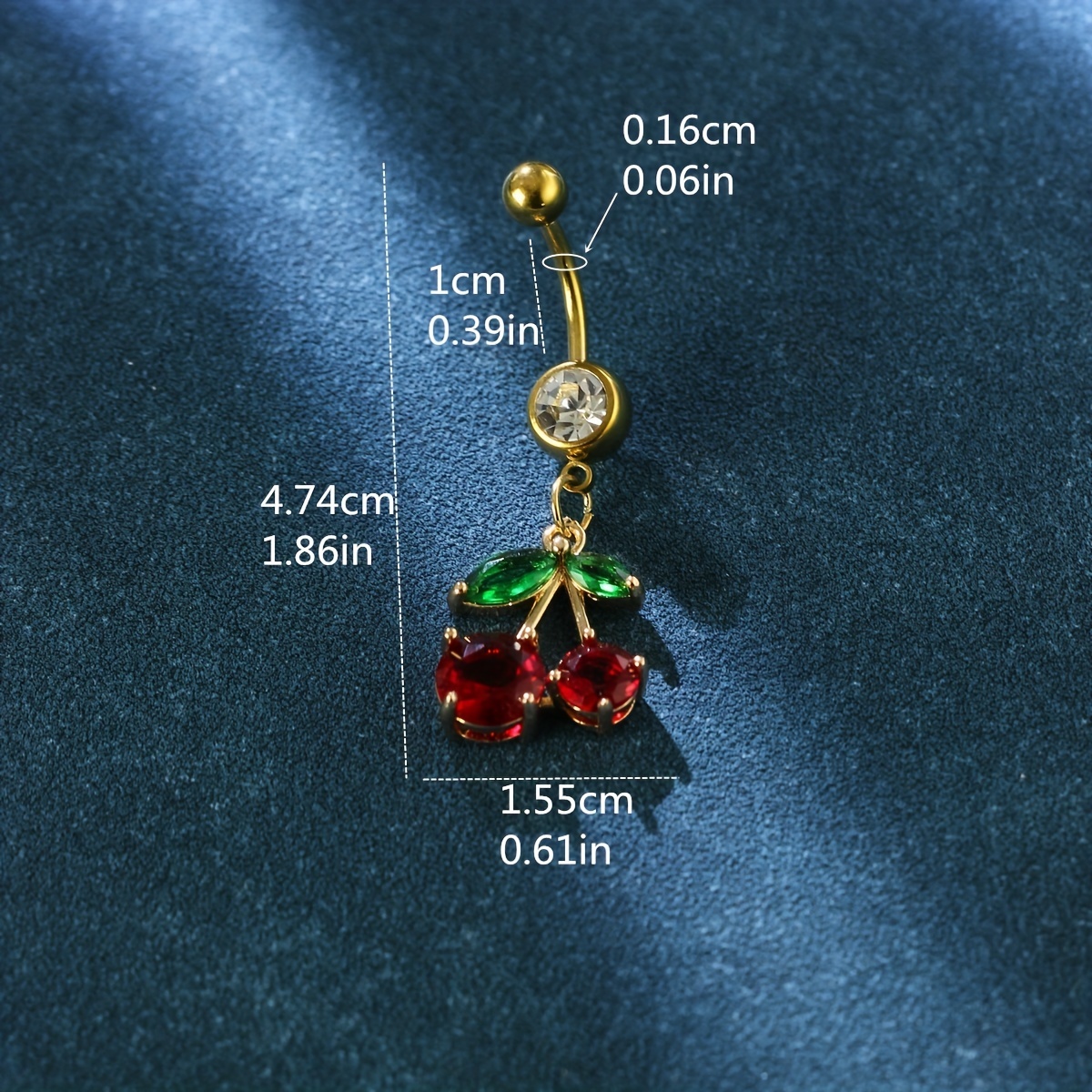 Red Cherry Belly Button Ring Ladies Navel Nail Piercing Jewelry - Temu