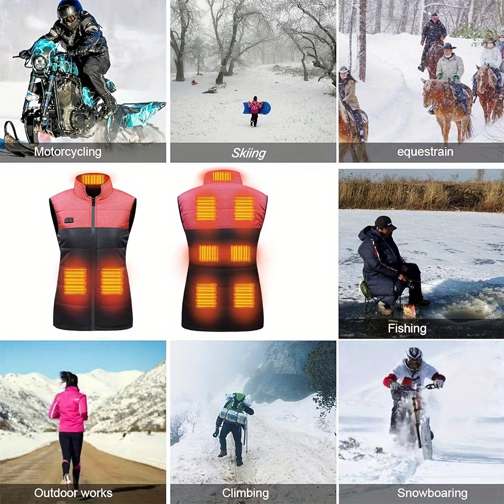 Chaleco calefactable para mujer para senderismo, esquí y ciclismo al aire  libre, cálido chaleco sin mangas, ropa de mujer (batería no incluida)