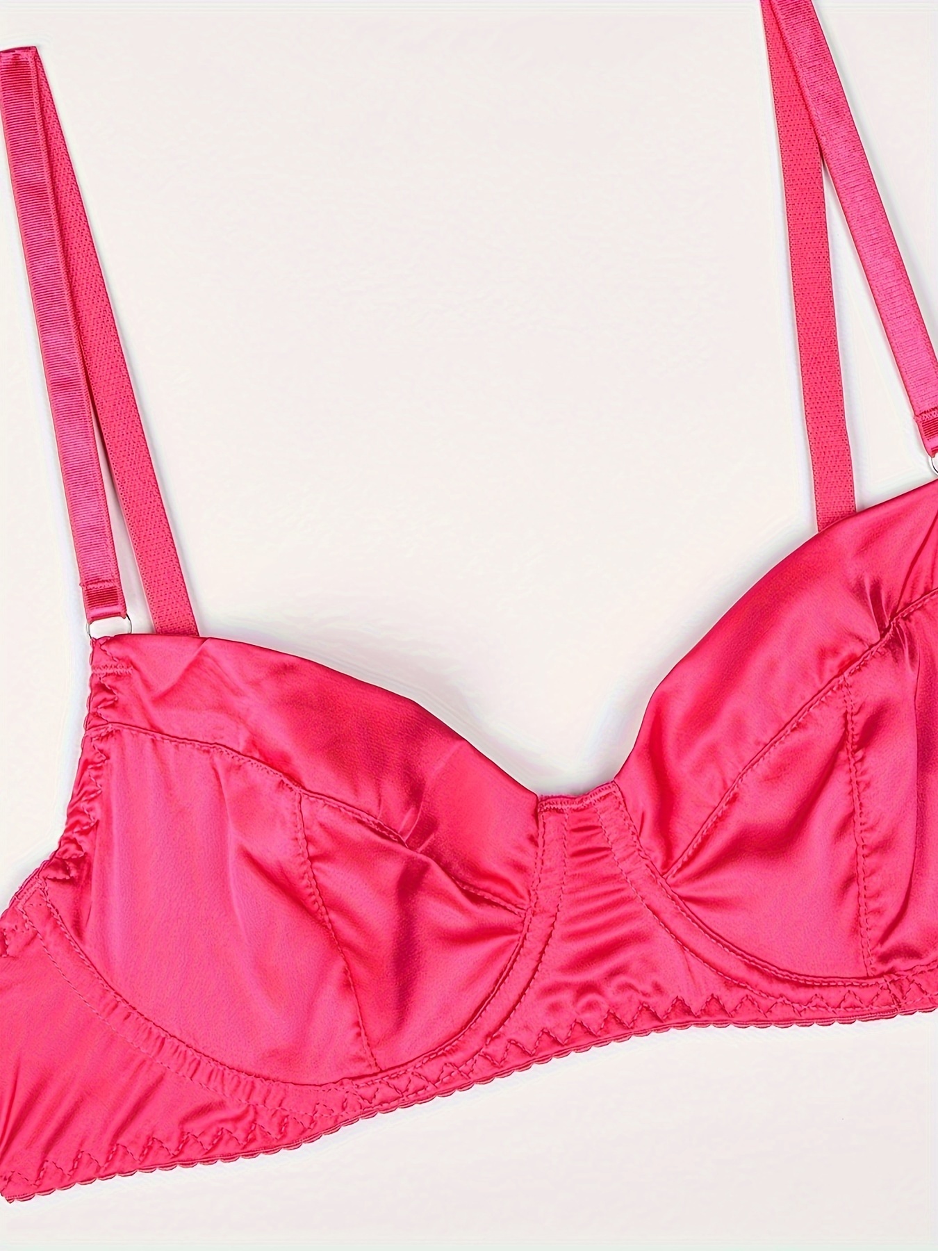 Red Satin Underwire Bra