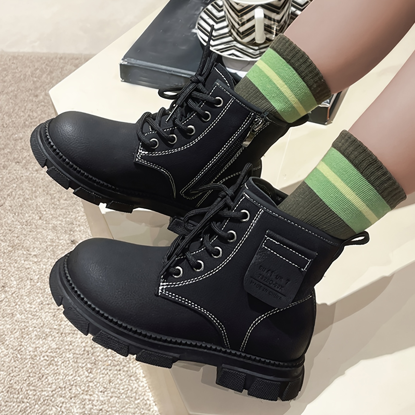 Boys zip up clearance boots