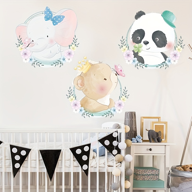 Wall Sticker for Kids Set of Panda Bears With Hearts 