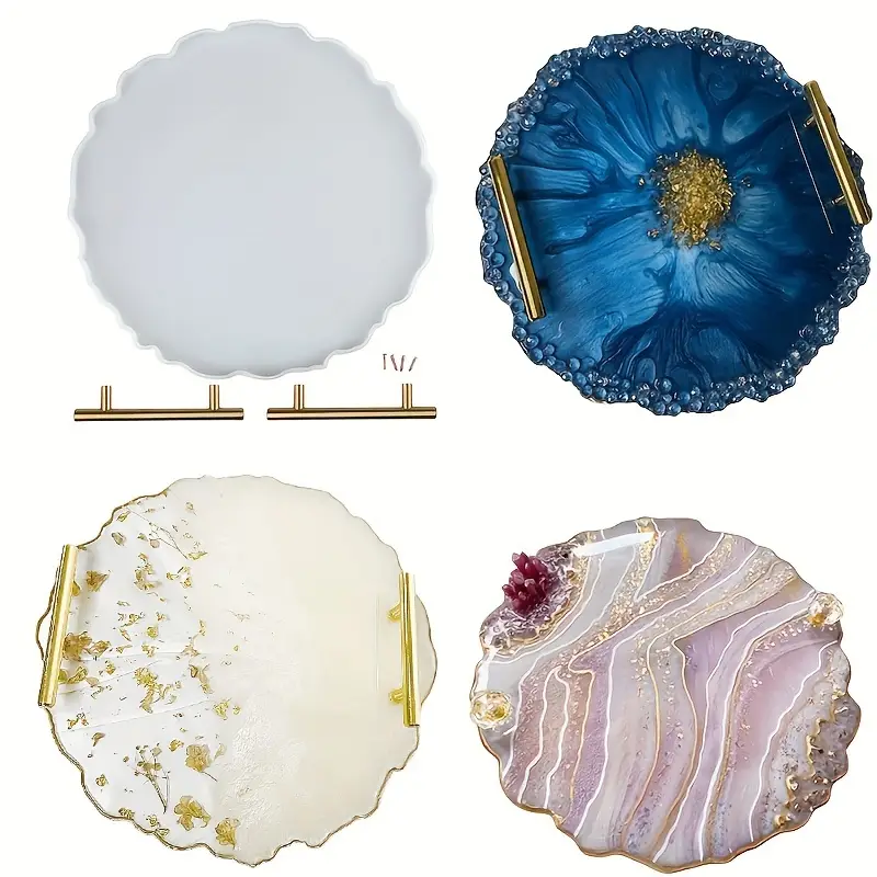 Rainmae Hollow Resin Tray Molds, Silicone Geode Agate Tray Mold
