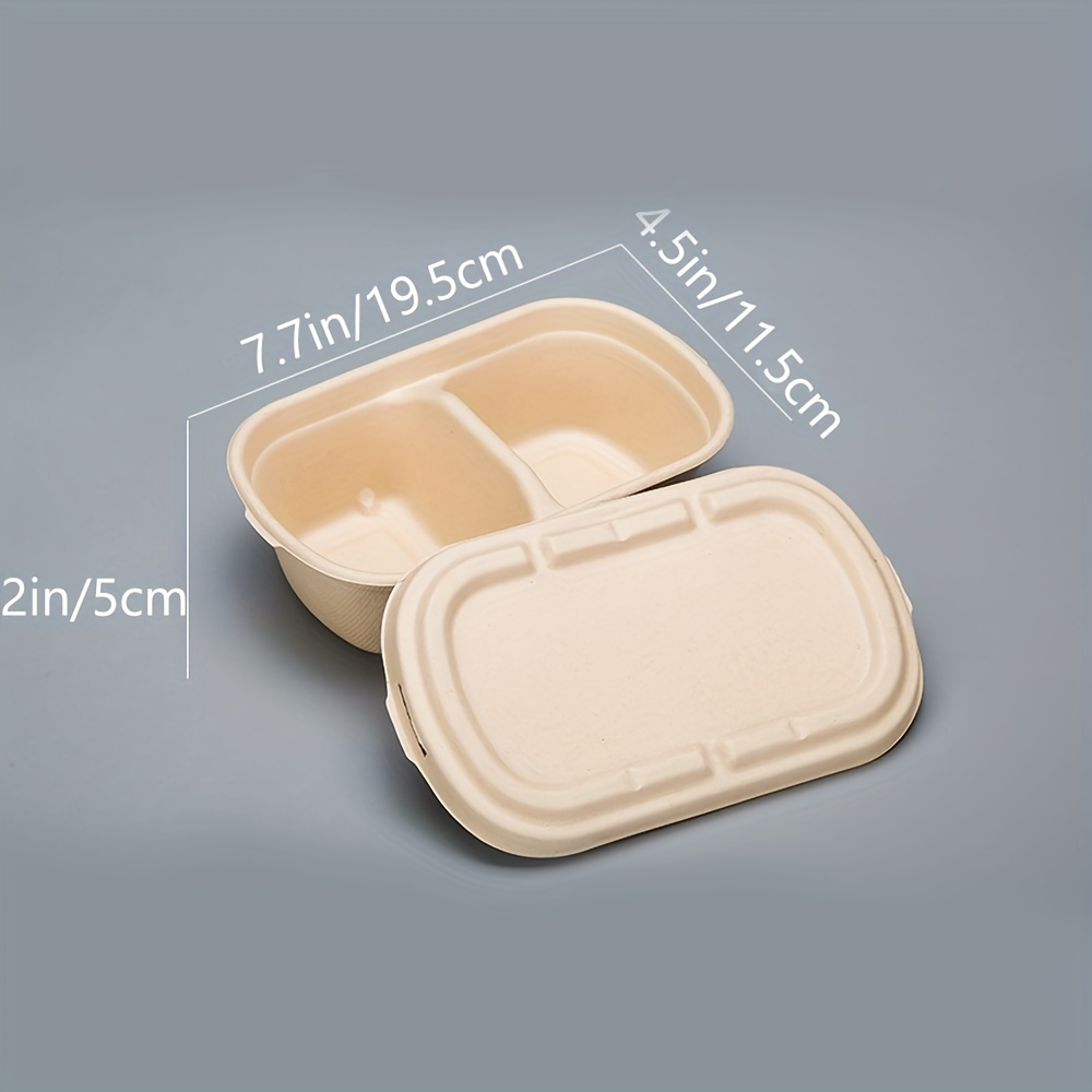 Take Out Food Containers With Lids, 1/2 Compartment Biodegradable