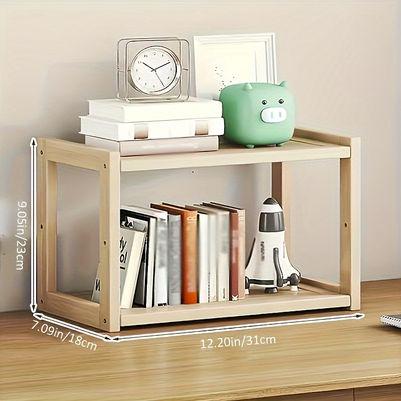 Desktop Small Bookshelf Layered Book Storage Rack Student - Temu