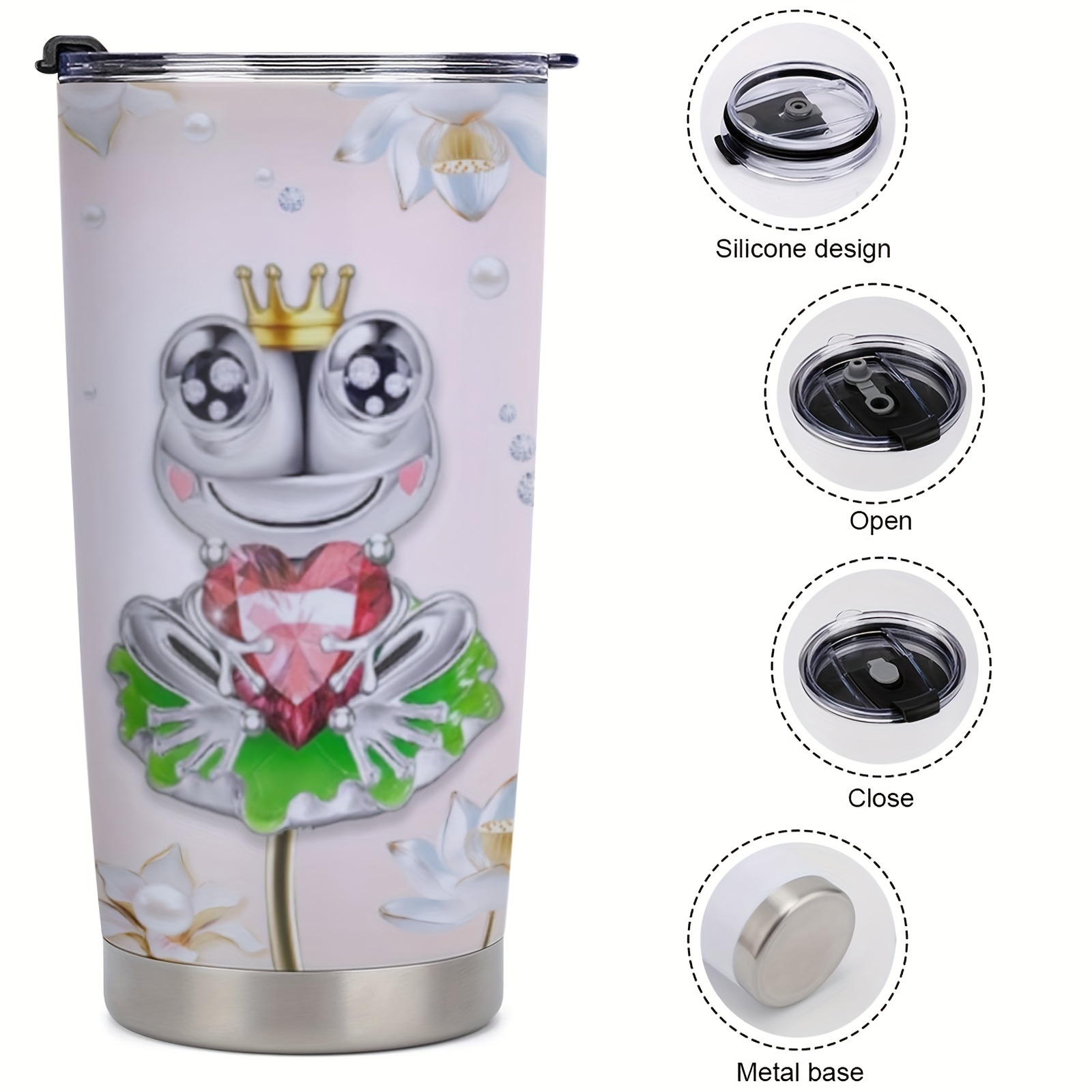 Frog Gifts For Women Girls Frog Tumbler Jewelry Drawings Stainless Steel  Insulated Tumblers Coffee Travel Mug Cup Gift For Birthday Christmas - Temu