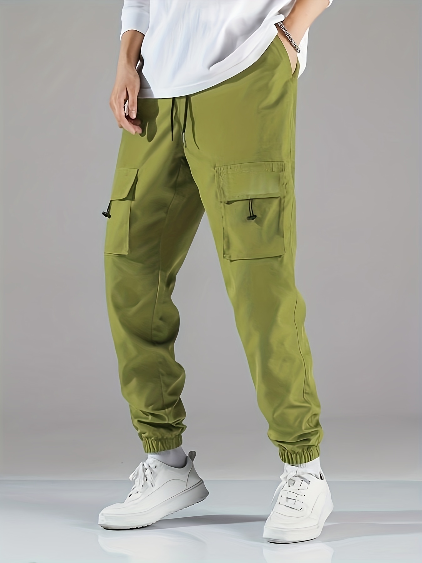 Pantalones Multibolsillos Para Hombres Moda De Cargo Deportivo Casual De  Trabajo