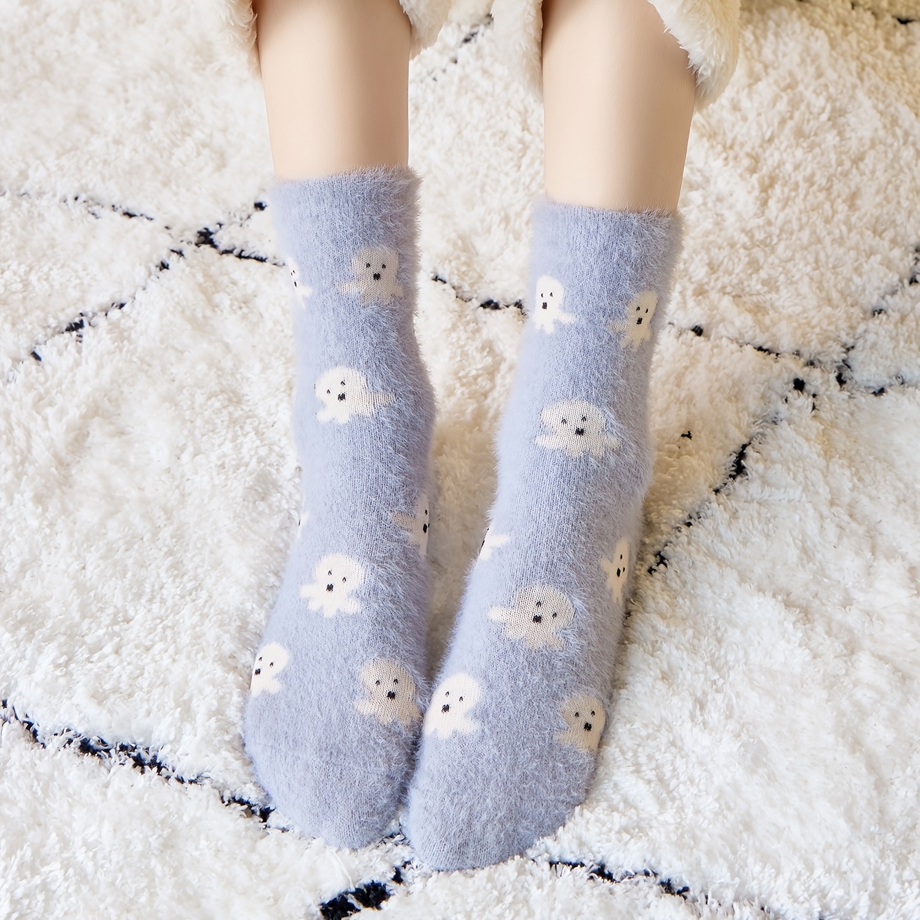 Cute Fluffy Fuzzy Socks Cozy Warm House Slipper Socks Lounge Crew Socks For  Women, Free Shipping For New Users