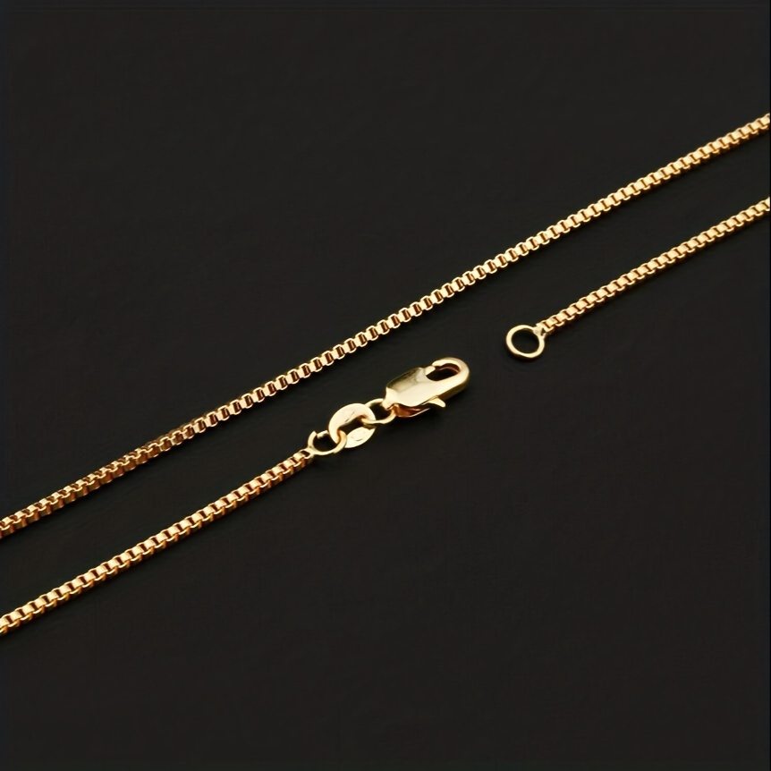 10pcs 16~30Inch Fashion Jewelry, Jewels 18K Golden Filled Necklaces Box Chains for Pendants Jewelry Making,Temu