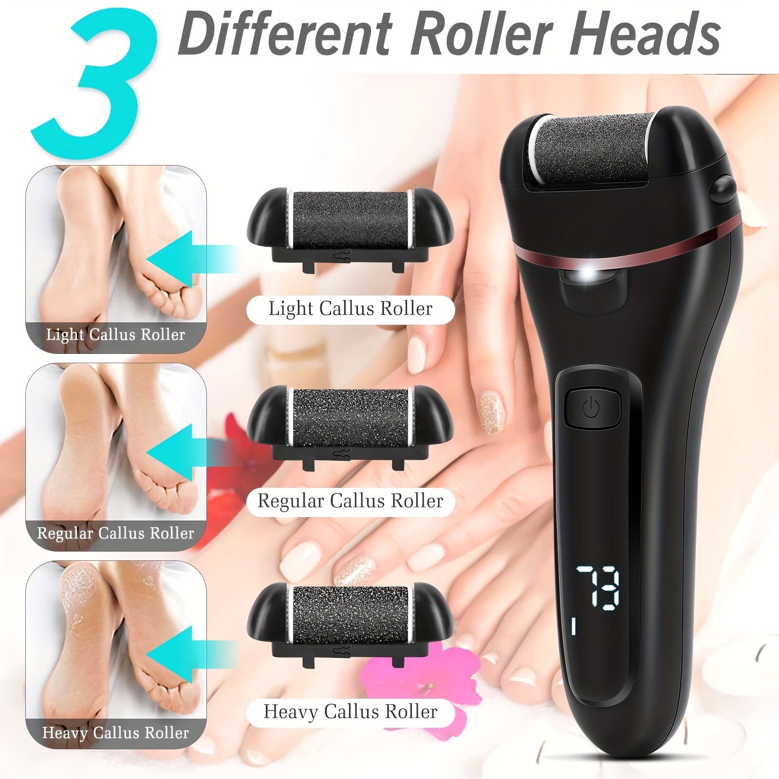 17-Piece Electric Foot Callus Remover with Vacuum Foot Grinder Rechargeable  Foot File Dead Skin Pedicure Machine