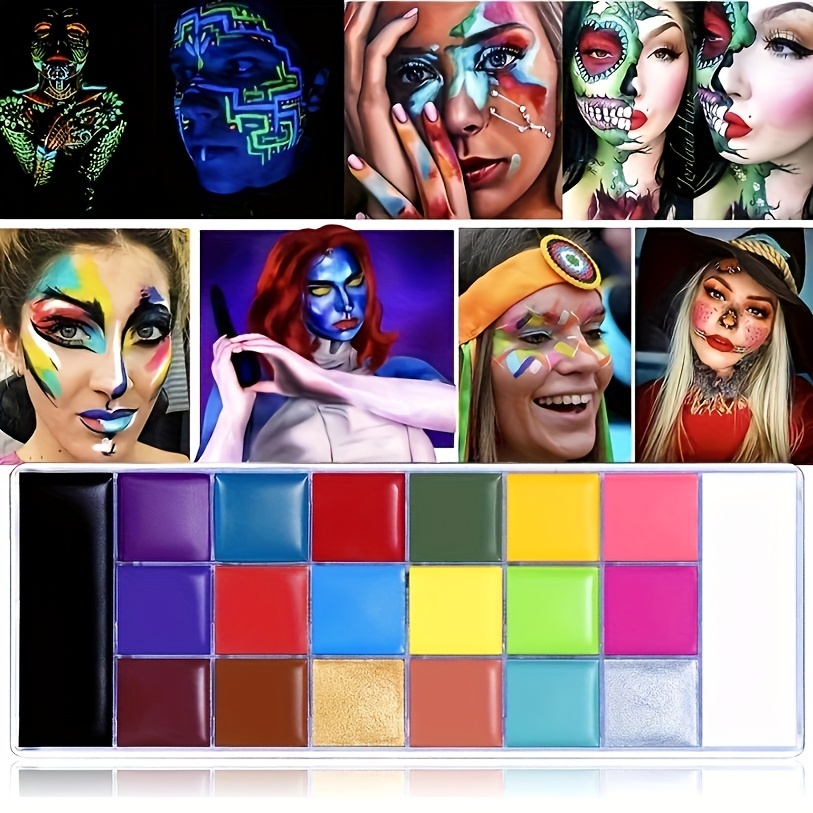 16 Couleur Visage Corps Peinture à l’Huile Peinture Art Maquillage Outil  Professionnel Party Kit