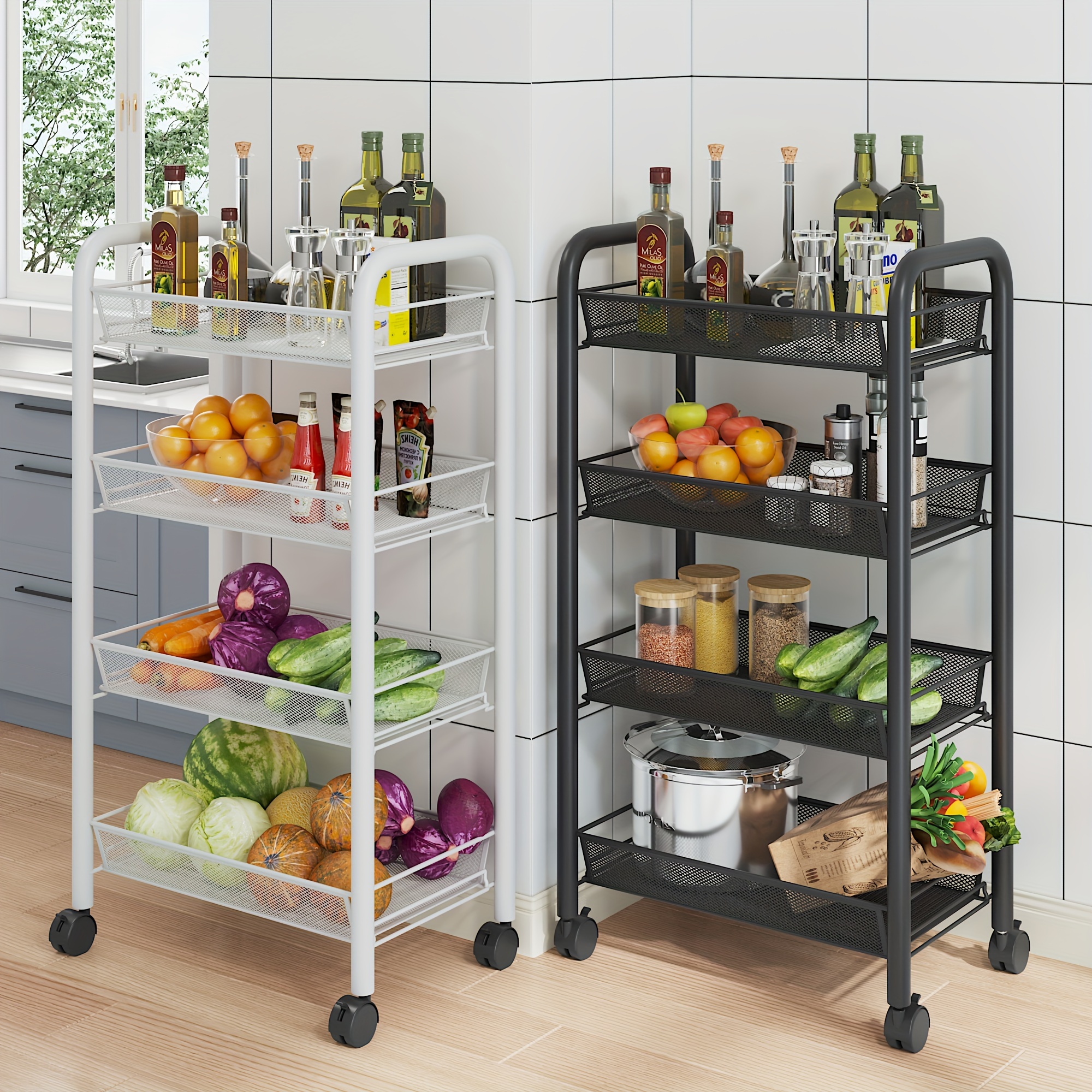Movable Storage Rack Kitchen Fruit And Vegetable - Temu