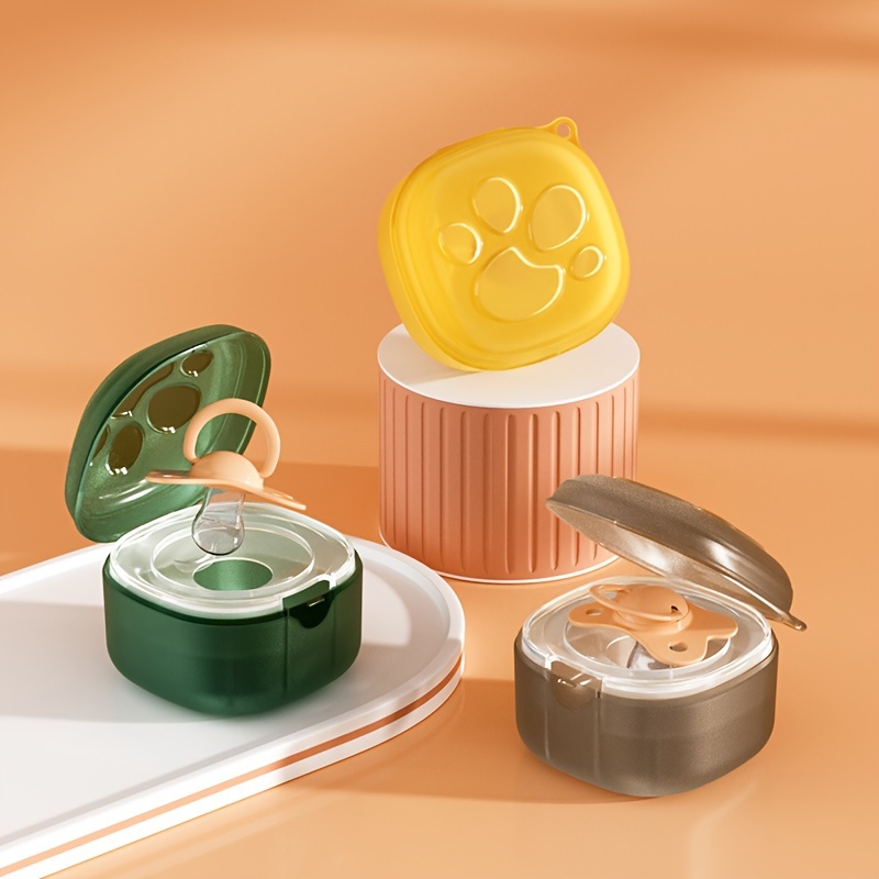 1pc Baby Car Hanging Pacifier Storage Box, Portable Dustproof Teething Toy Organizer, Transparent Plastic Container