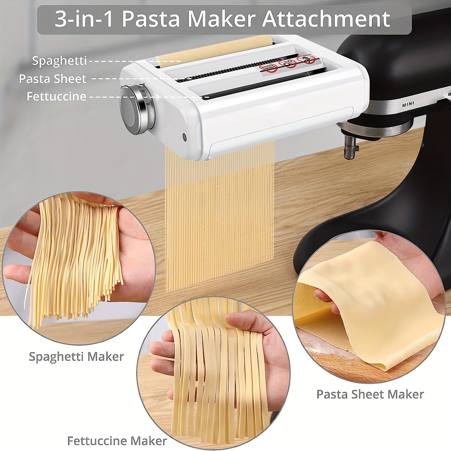 Italian Noodle Machine Accessory 3-in- Suitable For Kitchenaid
