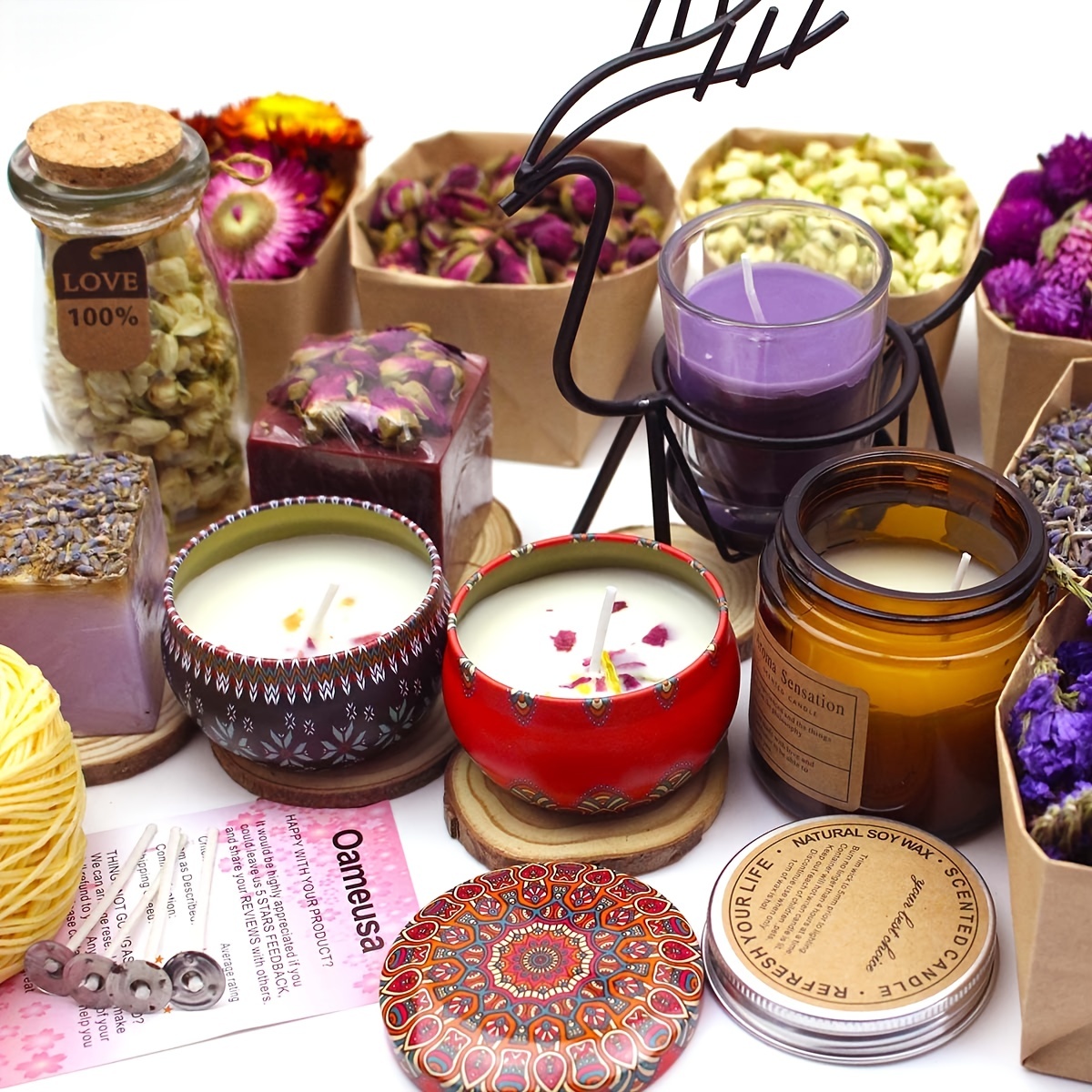 16bags Natural Dried Flowers Kit For Diy Soap Candle Sachet - Temu