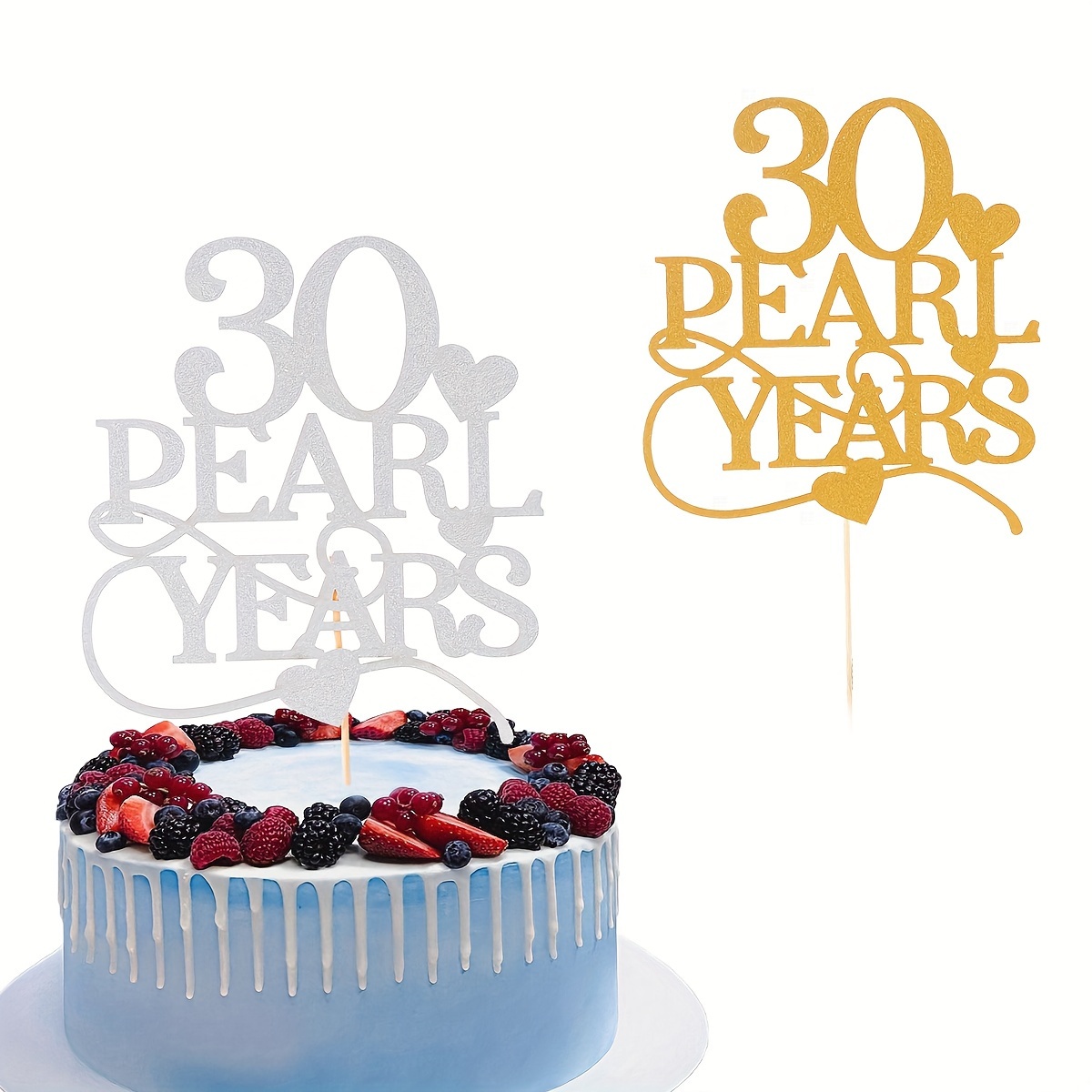 1pc 30ème Anniversaire De Mariage Cake Topper Célébration 30 - Temu France