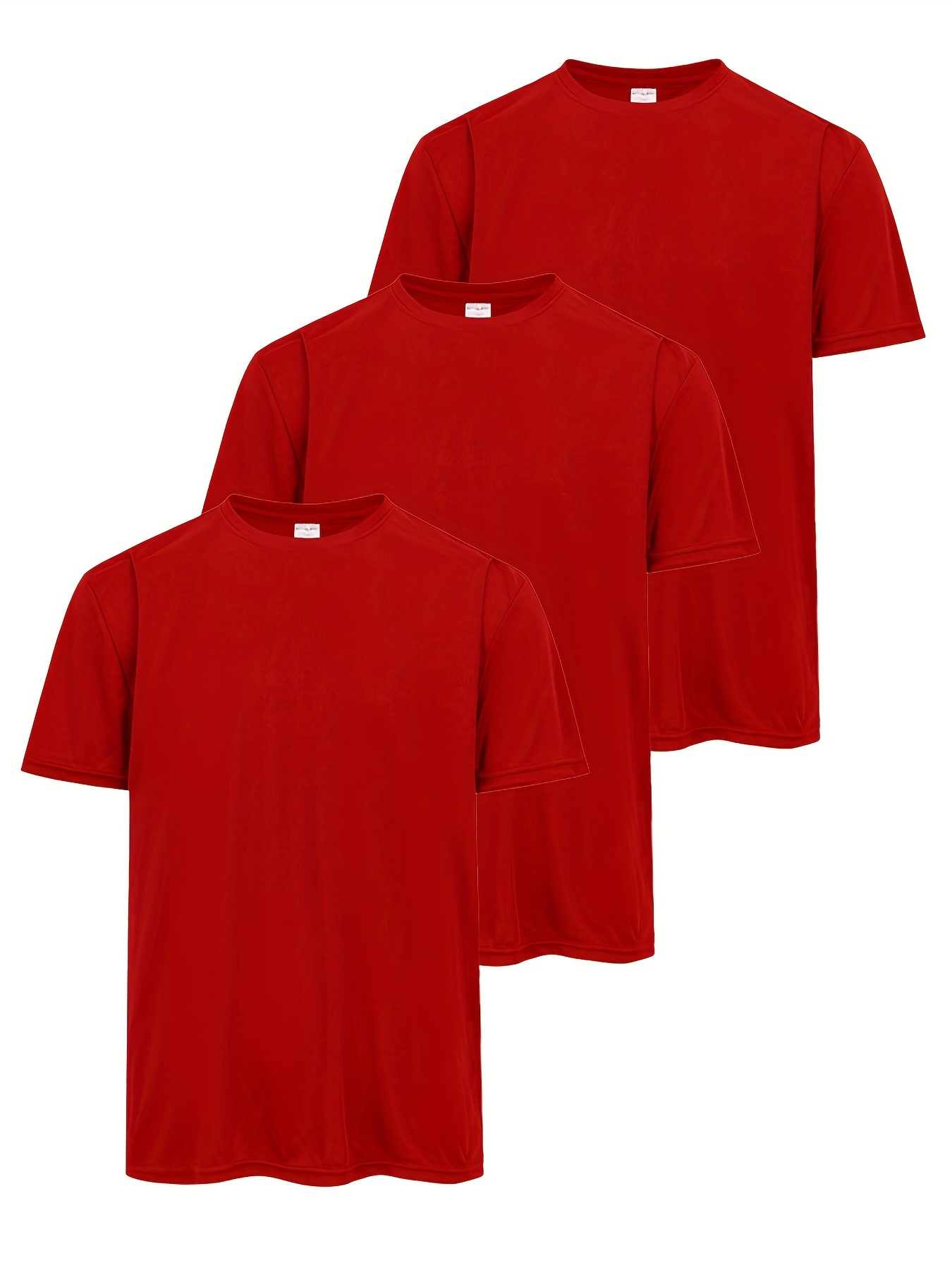 Camiseta Básica Suelta Color Sólido Hombres Camiseta Cuello - Temu