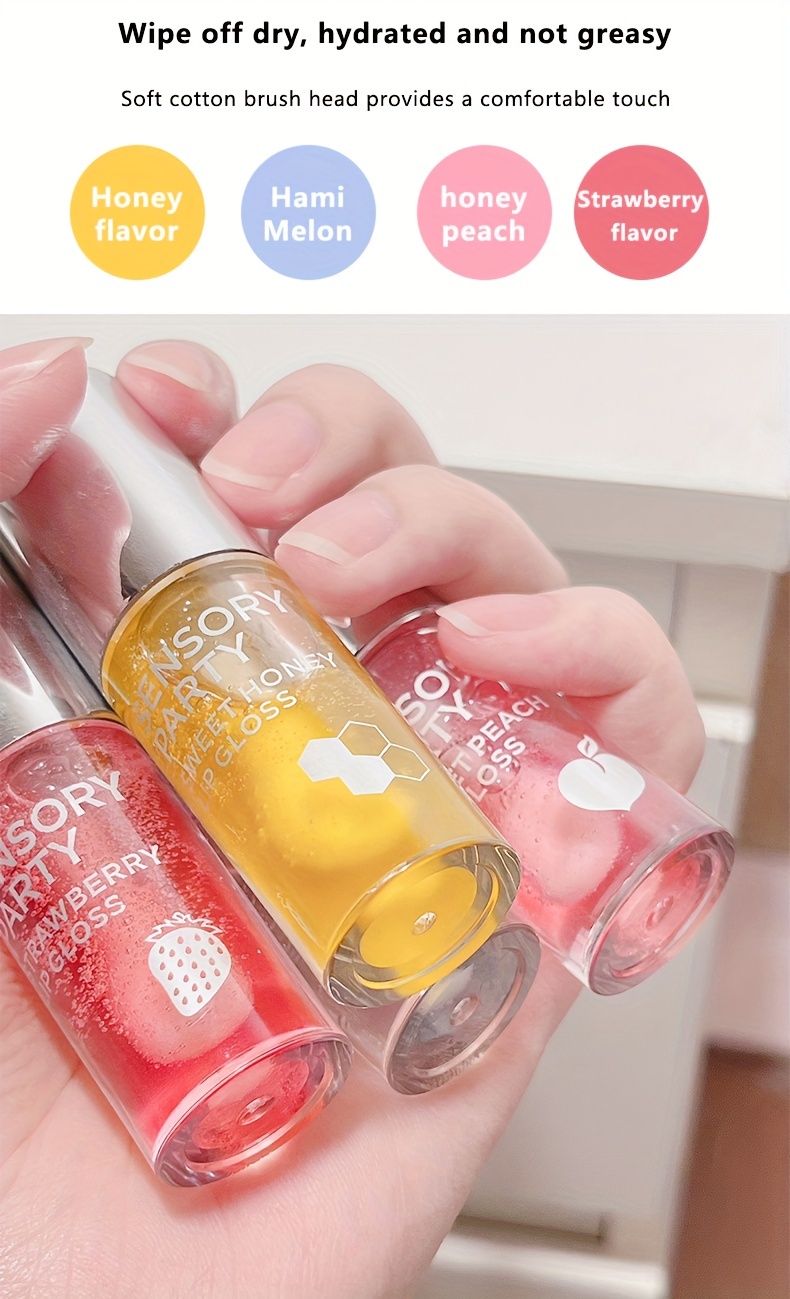 Crystal Clear Jelly Lip Oil Lip Gloss Strawberry Flavored Temu