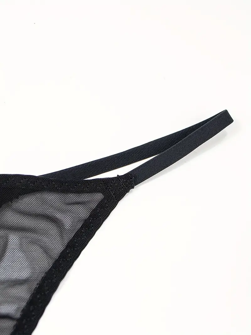 letter print mesh thongs breathable comfy semi sheer intimates panties womens lingerie underwear details 2