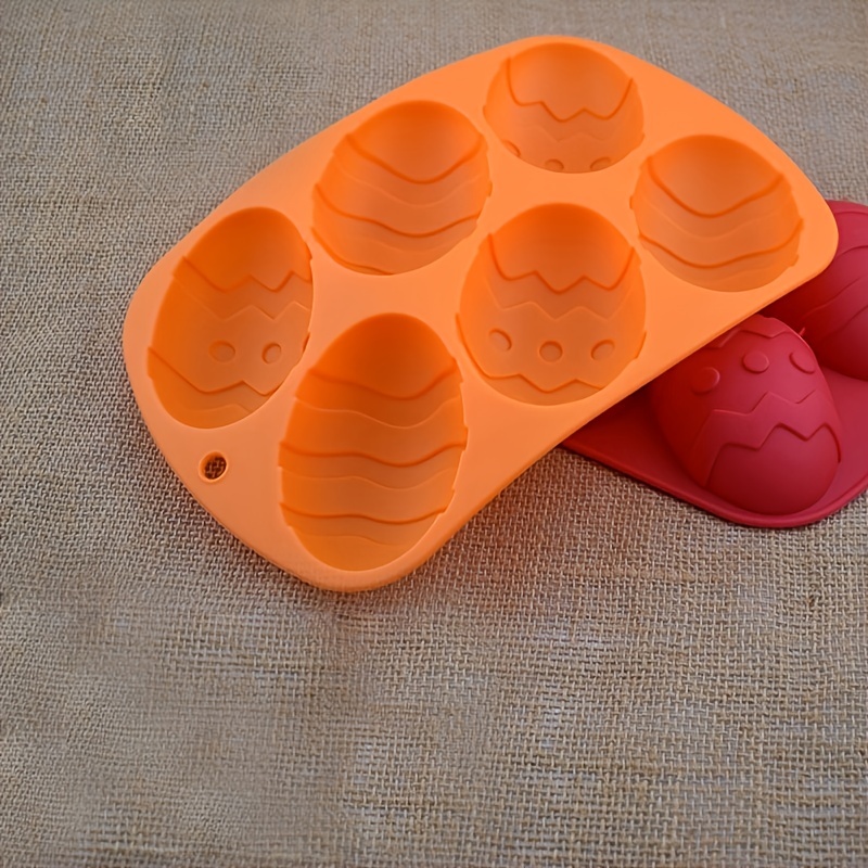 Dengmore Easter Egg Shaped Silicone Cake Mold 6 Cavity Chocolate