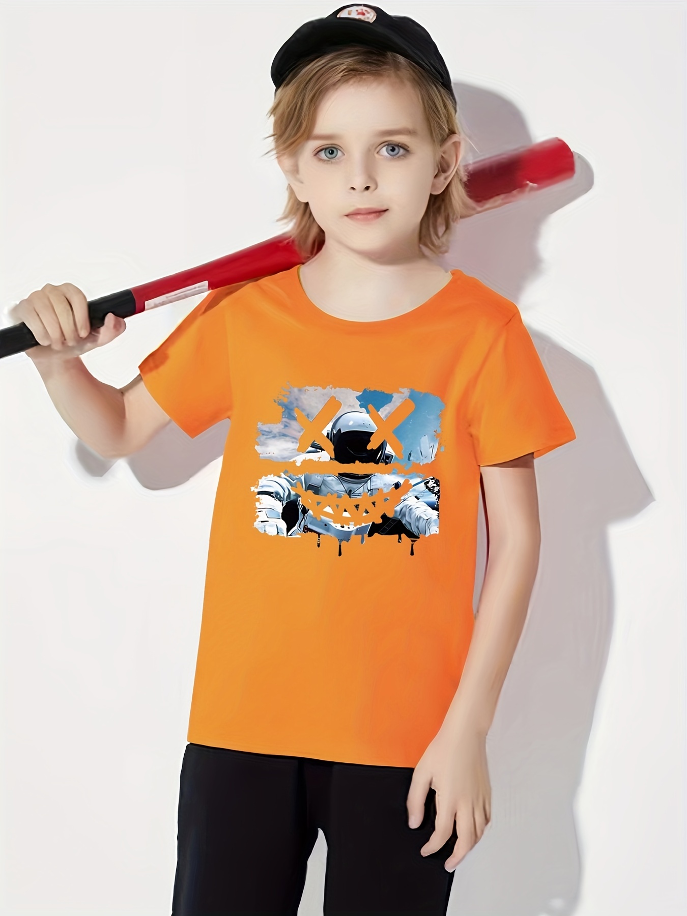 Camiseta Estampado Piloto Dibujos Animados Camisetas Niños - Temu