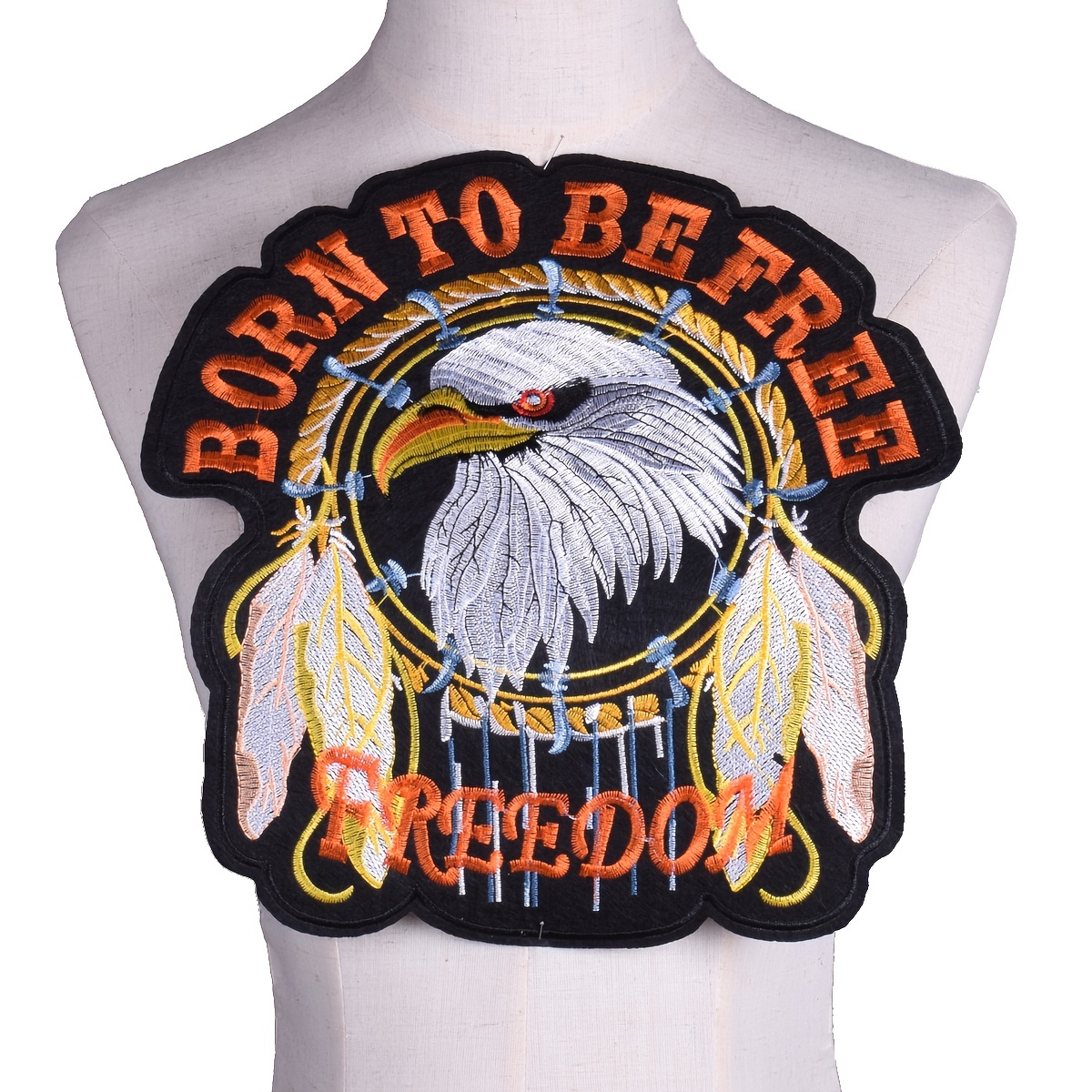 

1pc White Head Eagle Motorcycle Embroidered Cloth Patch Suitable For Diy Jeans Jackets Clothing Bags Decoration Patch