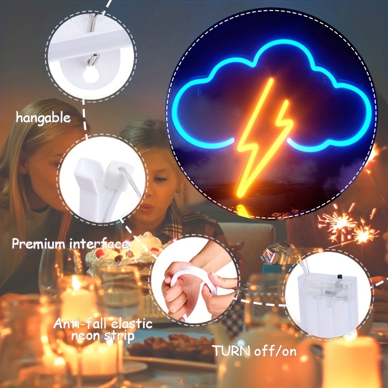 1pc Cloud LED Neon Sign Light, USB Or Battery Powered Neon Light, Bedroom  Decor, Wedding Decor, Birthday Decor, Party Decor, Wedding Supplies, Game Ro