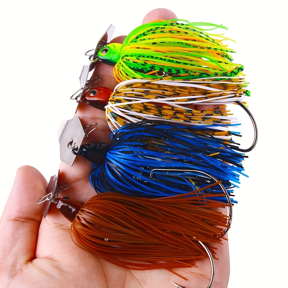 6pcs Fishing Lures: Metal Bait with Rubber Skirt, Wobbler Jigging Lure  Spinner Spoon for Pike, 3.94in (10cm)-16g/20g