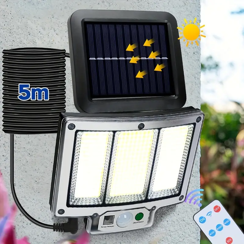 1 Paquete Luz Solar Exterior Súper Brillante Sensor - Temu