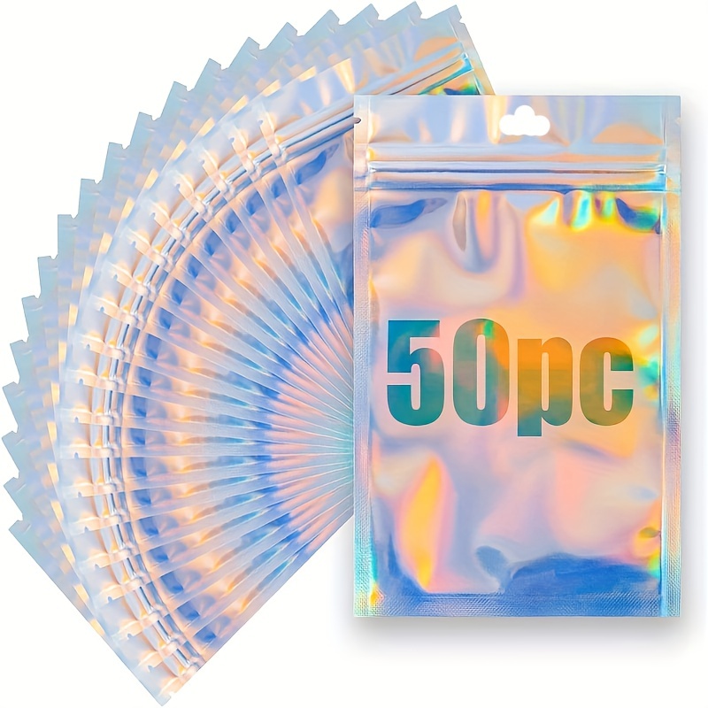 100Pack Mylar Packaging Bags for Small Business Sample Bag Smell Proof Resealable Zipper Pouch Bags Jewelry Food Lip Gloss Eyelash Phone Case