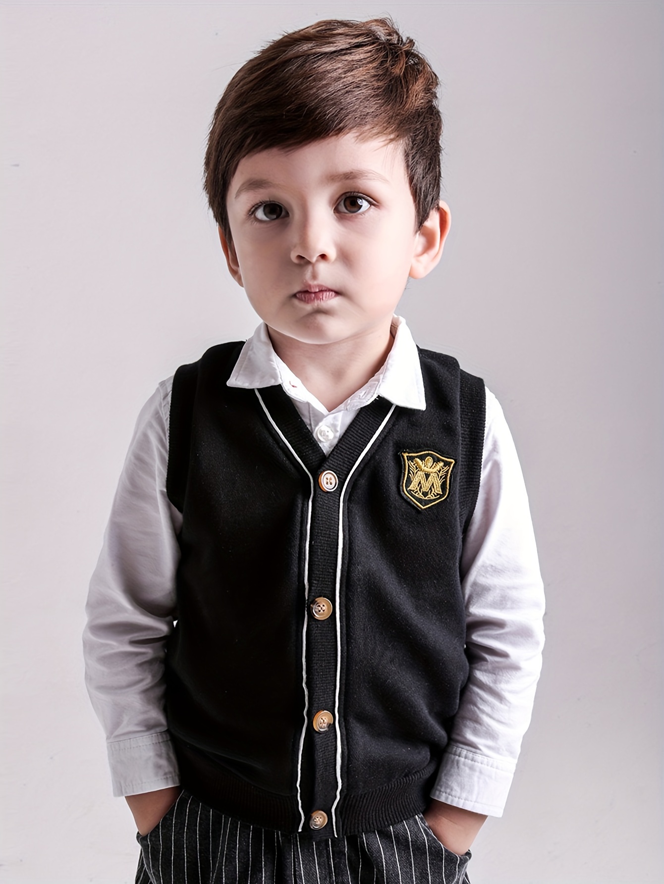 boys black sweater vest