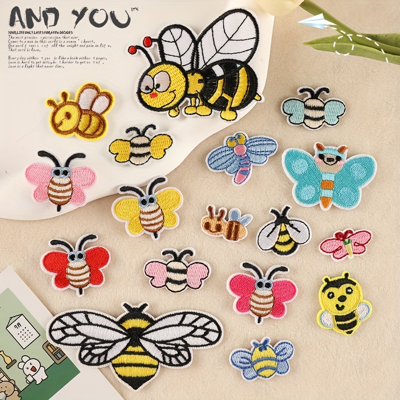 Cartoon Bee Shape Embroidery Patches For Clothing Iron Sew - Temu