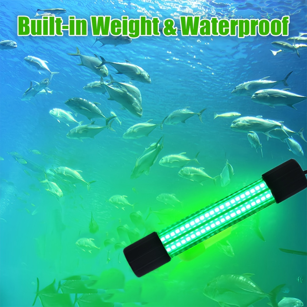 12V 126 LEDs 13W Fishing Light Underwater Night Fishing Lure Finder Light  Green Submersible Fishing Lights with 5M Power Cord for Pool Boat Sea Ice
