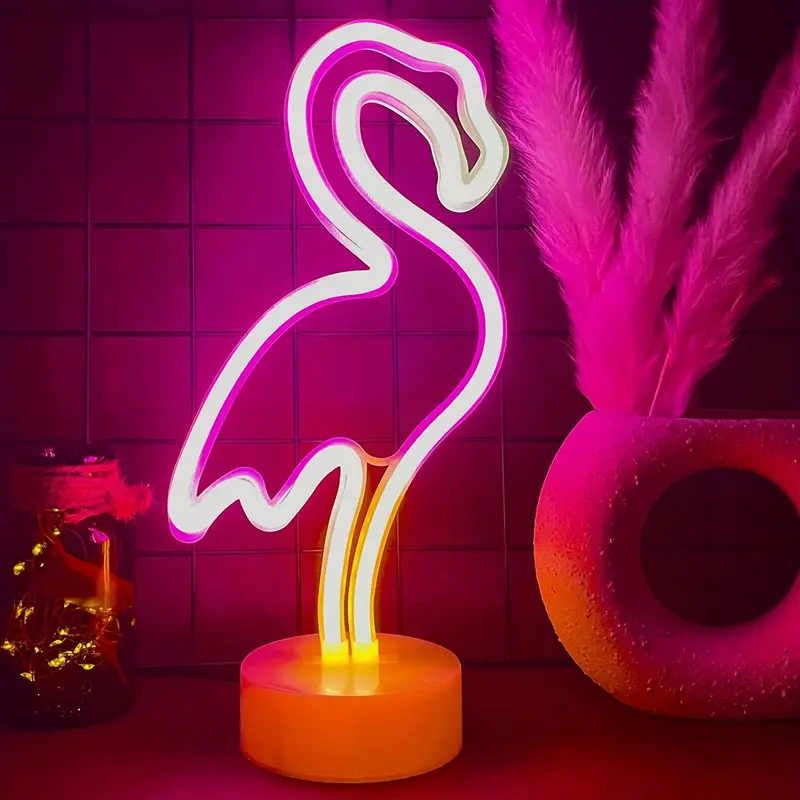 Neon Decorations Led Flamingo Neon Used For Desktop - Temu