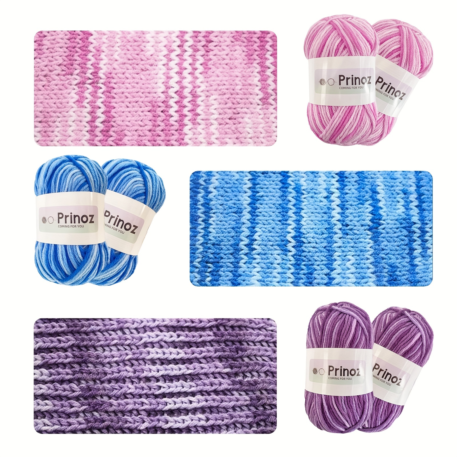 Windyun 41 Rolls Variegated Crochet Yarn Bulk 41X50g Milk Cotton Rainbow  Yarn for Crocheting and Knitting Soft Colorful Ombre Yarn for Knitting